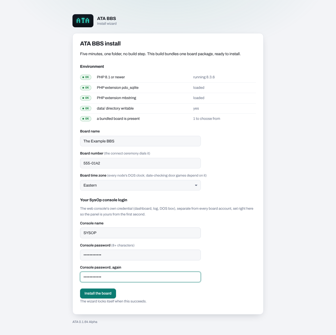 The install wizard